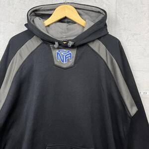 Plyrs Canada NA Logo Black Hoodie Men’s Size L Two-Tone Pullover Embroidered Y2K